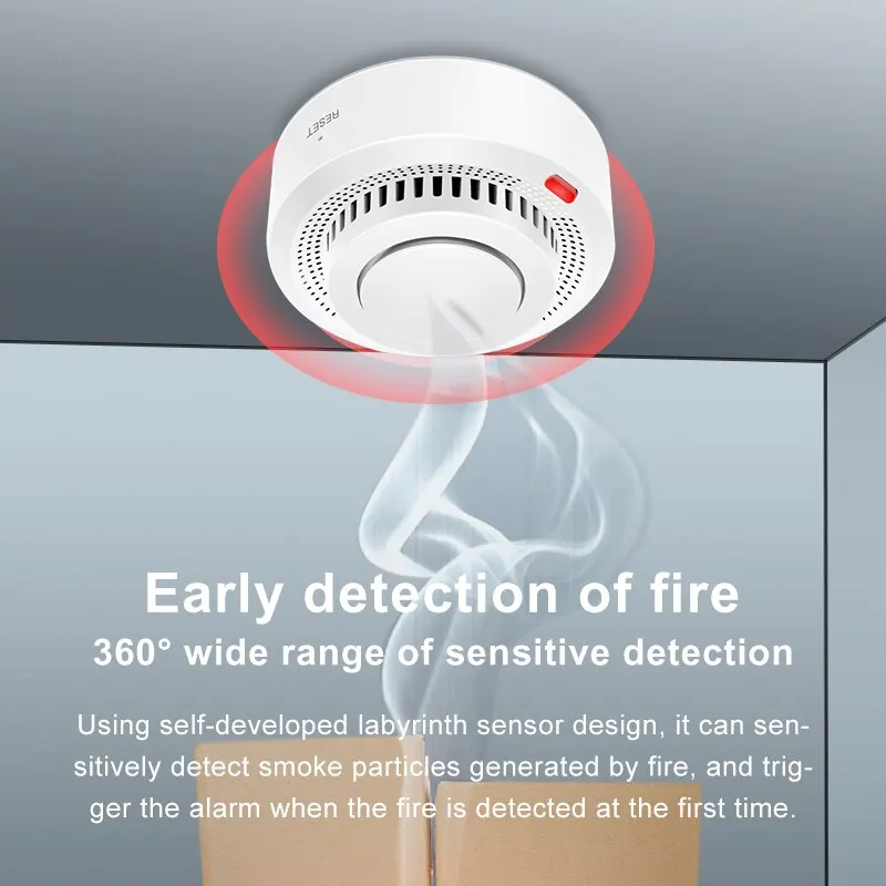 Smoke Alarm Tuya ZigBee Smart Security Protection Fire Protection Home Security System Smart Life App