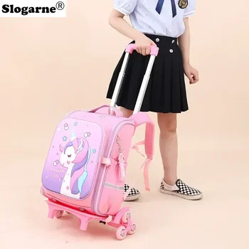 Children School Bags Girls Boys Rolling Backpack Bags Girl School Trolley Bag Wheeled Backpacks Kids School Luggage with Wheels 1