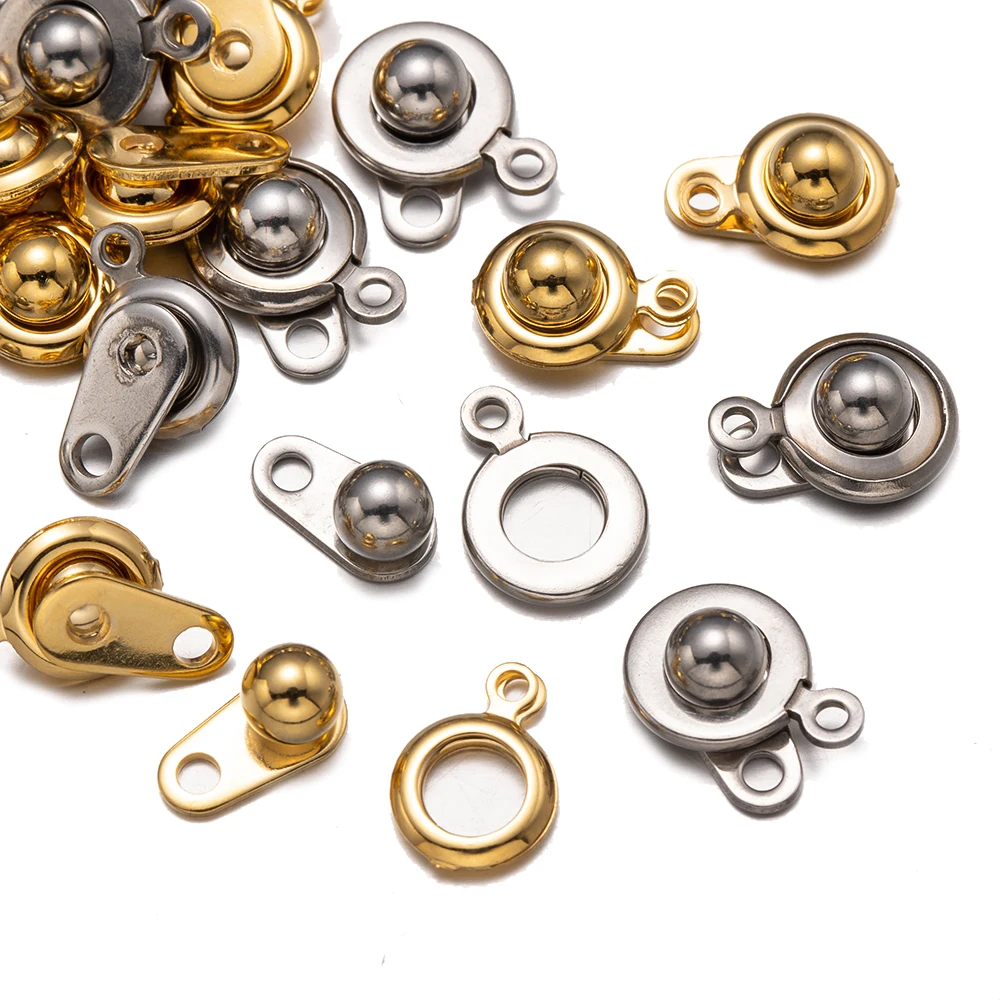 5/10 stücke Edelstahl Druckknopf Verschluss Stecker Verschluss Haken DIY Halskette Armband Schmuck Herstellung liefert Zubehör – Detail 5