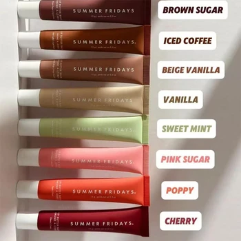 Summer Friday's Vanilla Beige Lip Balm Moisturizing Transparent Lipstick Set Smooth Soft Tube Mirror Lip Gloss Lip Makeupv