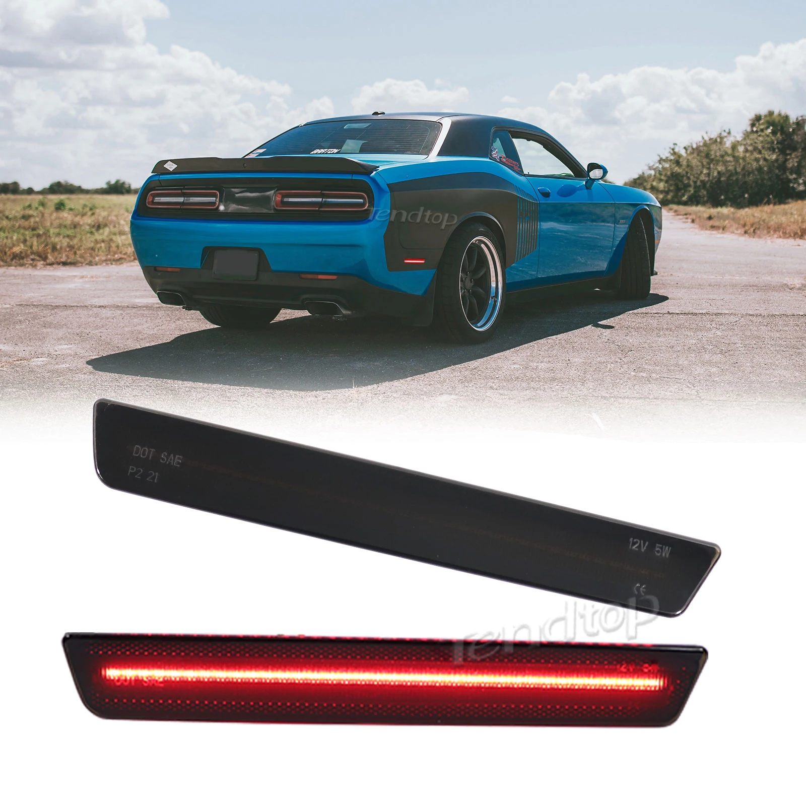 

LED Side Marker Lamp Turn Signal Lights Driving Light OEM Front Rear Bumper Amber Red Indicator For Dodge Challenger 2015-2023