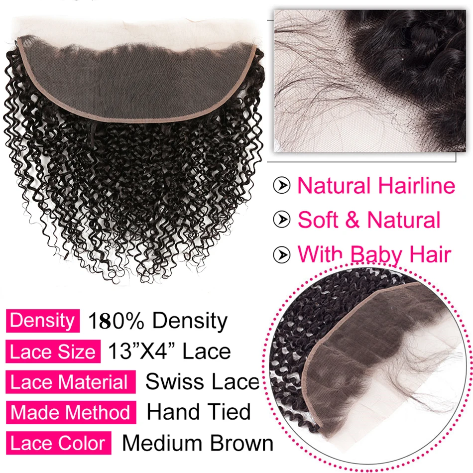 Kinky Curly Human Hair Bundles With Frontal HD Transparent 13x4 Brazilian Jerry Curl Weave Deep Wave Bundles And Closure 12A human hair bundles human hair weave