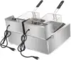 5000W Commercial Deep Fryer, 12L Electric Dual Tank Deep Fryer 6