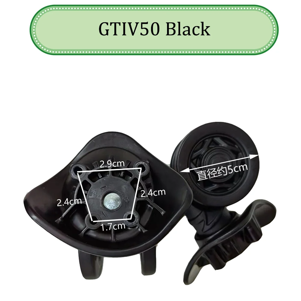 For HINOMOTO GTIV50 Black Universal Wheel Trolley Case Wheel Replacement Luggage Pulley Sliding Casters wear-resistant Repair