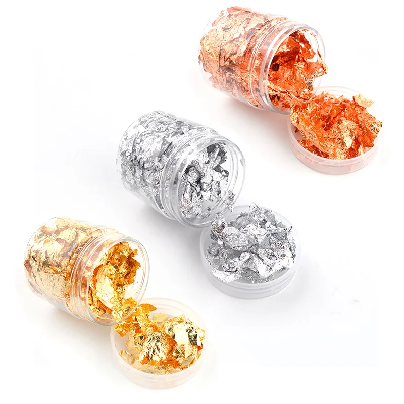 Tin Foil DIY Filler Glitter Silver Foil For Jewelry Mold Material Making Gold Foil Paper Bottle