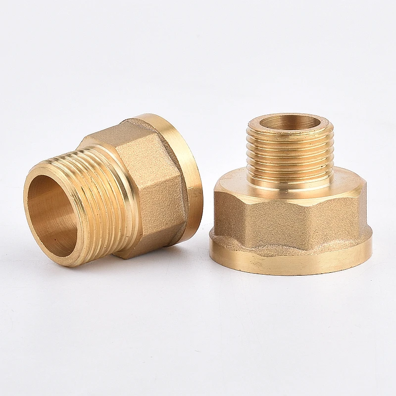 Brass Hex Reducer Joint BSP Female to Male Thread Pipe Faucet Connector Garden Water Bushing Fittings 1/2 3/4 1 Inch