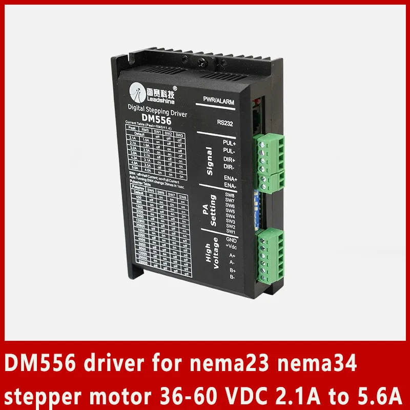 

2 phase DM556 driver for nema23 nema34 stepper motor 36-60 VDC 2.1A to 5.6A