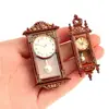 1pc 1:12 Dollhouse Miniature Wall Clock Play Doll House Miniaturas Home Decor Accessories Toy Pretend Play Furniture Toy 1