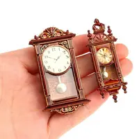 1pc 1:12 Dollhouse Miniature Wall Clock Play Doll House Miniaturas Home Decor Accessories Toy Pretend Play Furniture Toy 1