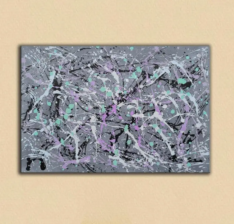 Jackson Pollock  Painting,Large Abstract Art,Big Canvas ,Large Canvas Art For Living Room,Extra Large Paintings,Pollock Modern