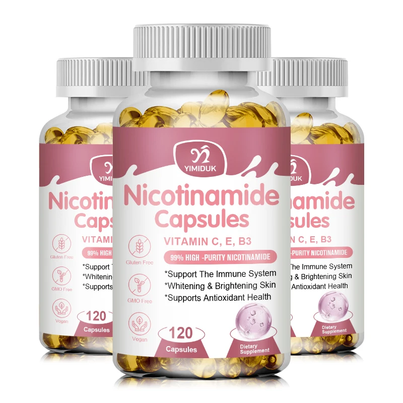 

Nicotinamide Whitening VB3 Capsules Antioxidant Brightens Skin Tone & Repairs Skin Complex Vitamin C & E Supplement Diet