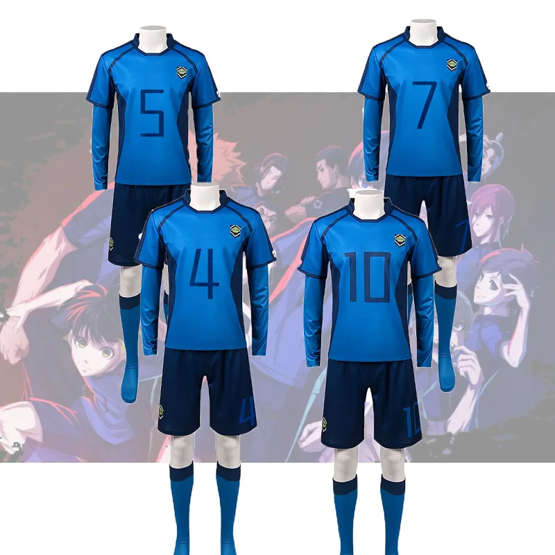 

Anime Blue Lock Isagi Yoichi Cosplay Costume Hyoma Chigiri Meguru Bachira Jumpsuits Vest ShortsJersey Football Club Sportswear