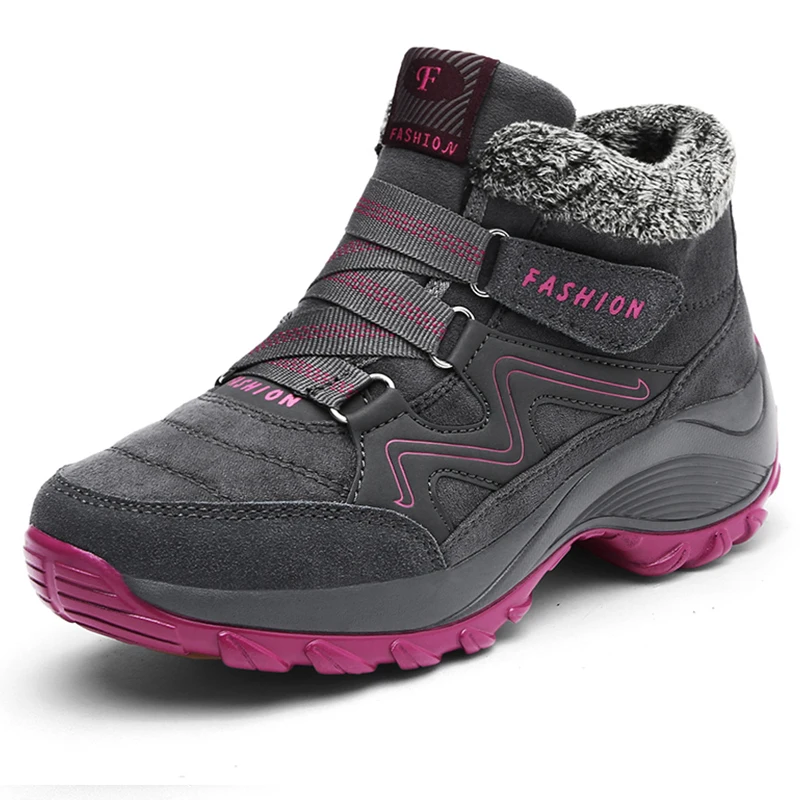 

Women Boots Winter Casual Shoes Outdoor Waterproof Hiking Cotton Shoes Thick Sole Wedge Warm Fur Snow Boots Sports Shoes