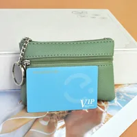 Mini portefeuille en cuir PU, porte-monnaie, sac à clés, porte-clés de mode, sac de rangement pour cartes de poche, fermeture éclair multifonctionnelle, poudres à monnaie 3