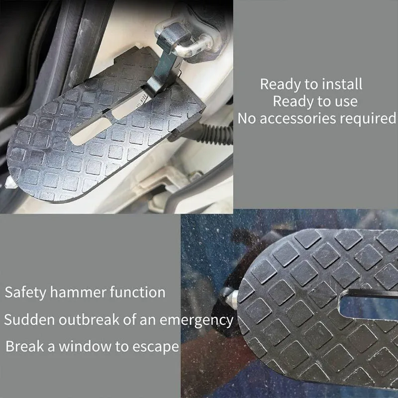 

Car assisted pedals Climbing up the roof of the car aluminum alloy Trailer door hook Auxiliary window breaker Universal
