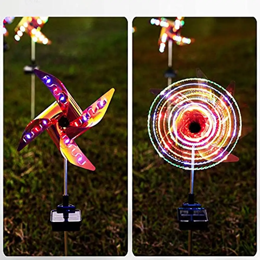 Solar Powered Outdoor Windmill Lamp Holiday Lights 32LED Spot Light Outdoor Garden Decor Windmill Waterproof Night Light