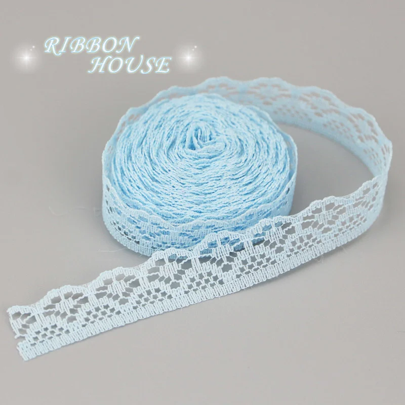 (20 yards/roll) 15mm white lace fabric Webbing Decoration packing Material pink red blue