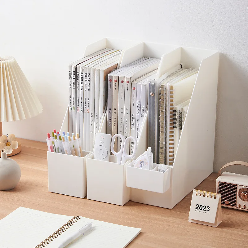 Office Stackable Storage Rack Desktop Sundries Storage Box Desk File Books  Stationery Shelf Kitchen Storage Organizer