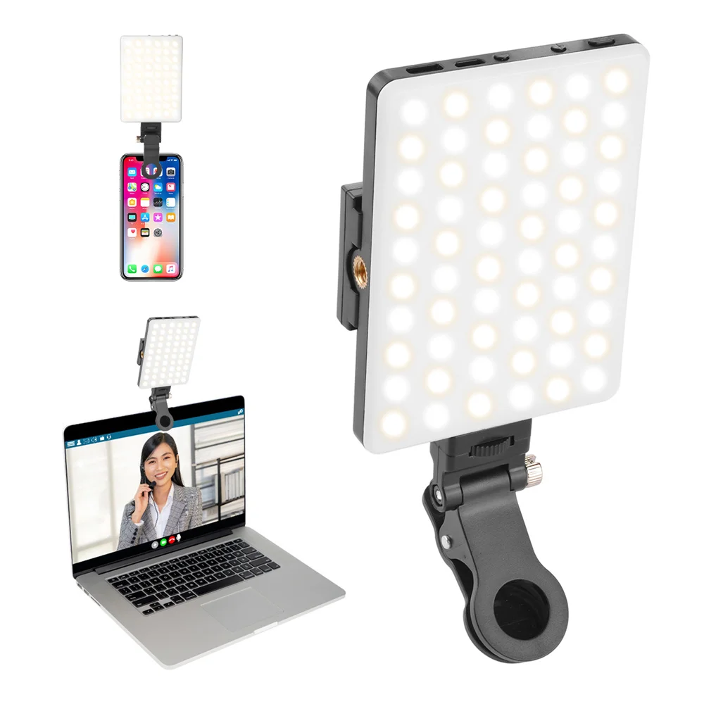 

Selfie Light Clip-On Mobile Phone Computer Led Light 2500K-9000K Video Lignt for Iphone Android Phone Tablet Live Conference