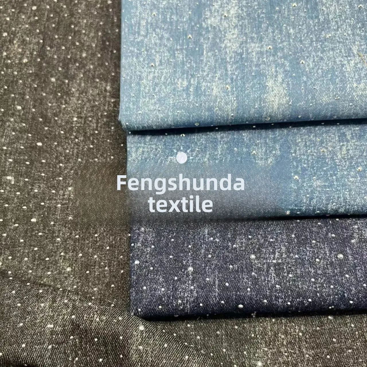 Large And Small Diamond Washed Denim Fabric for Pants Coats Dresses Bags Hats Clothing Accessories from Mainland China