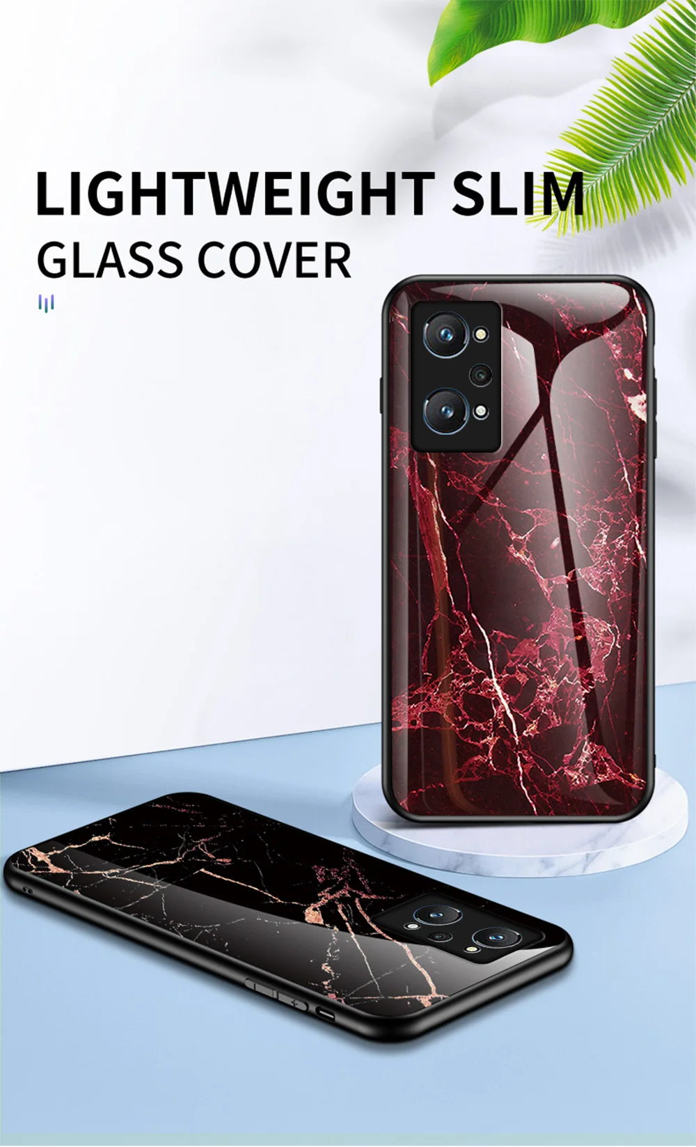 Realme 9 Pro Plus Custodia in vetro DECLAREYAO Coque in vetro temperato duro ultra sottile di lusso per OPPO Realme 8 7 7i 6 5 3 2 Cover_voghion.com