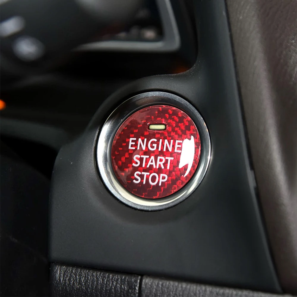 마쓰다 3 6 CX-3 CX-5 CX-9 MX-5 미아타 차량용 키리스 엔진 스타트 스톱 푸시 버튼 커버, 실내 카본 파이버 장식 스티커