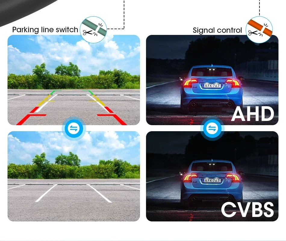Srnubi Auto-Rückfahrkamera AHD1080P CVBS NTSC Nachtsicht IP68 Wasserdicht 170 ° Weitwinkel-Fischaugen-Objektiv Universelles Rückfahrkamera-Objektiv – Detail 18