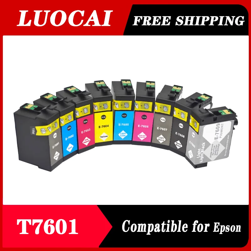 

9 Colors 7601 T7601 T7602 T7603 T7604 T7605 T7609 Compatible ink Cartridge Full Ink For Epson SURECOLOR SC-P600 printer