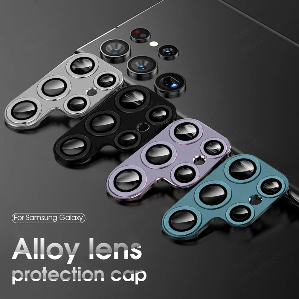 Armor Matel Cover Protettiva Per Fotocamera Per Samsung Galaxy S23 Ultra 5G Cappuccio Per Obiettivo In Vetro Temperato Sams23 Samung S 23 Ultra Plus 5
