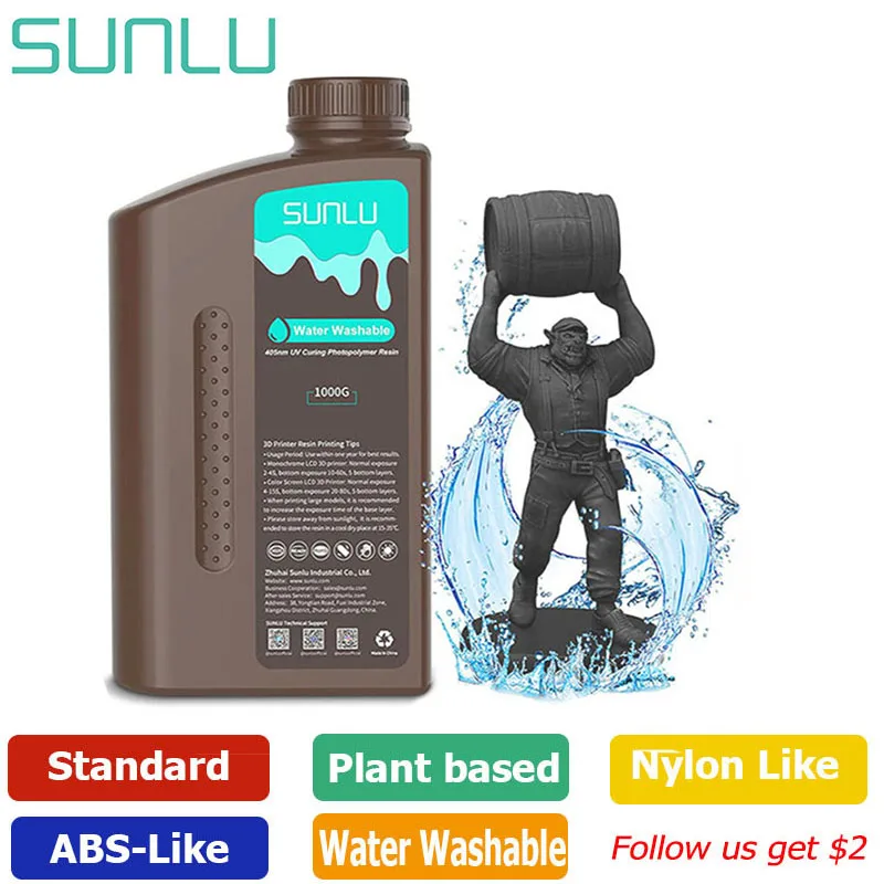 SUNLU 1KG Liquid Photopolymer Resin High Precision UV Resin Apply Photon/Photon Mono For LCD 3D Printer Printing Materials