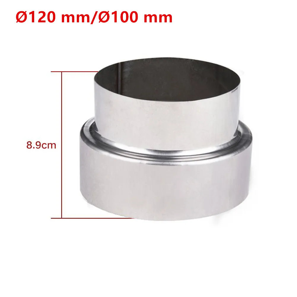 1pc Stove Pipe Extension Reduction Stainless Steel Flue Pipe Reducer Tubing Connector Chimney Adaptor 60/70/80/90/100/110/120mm