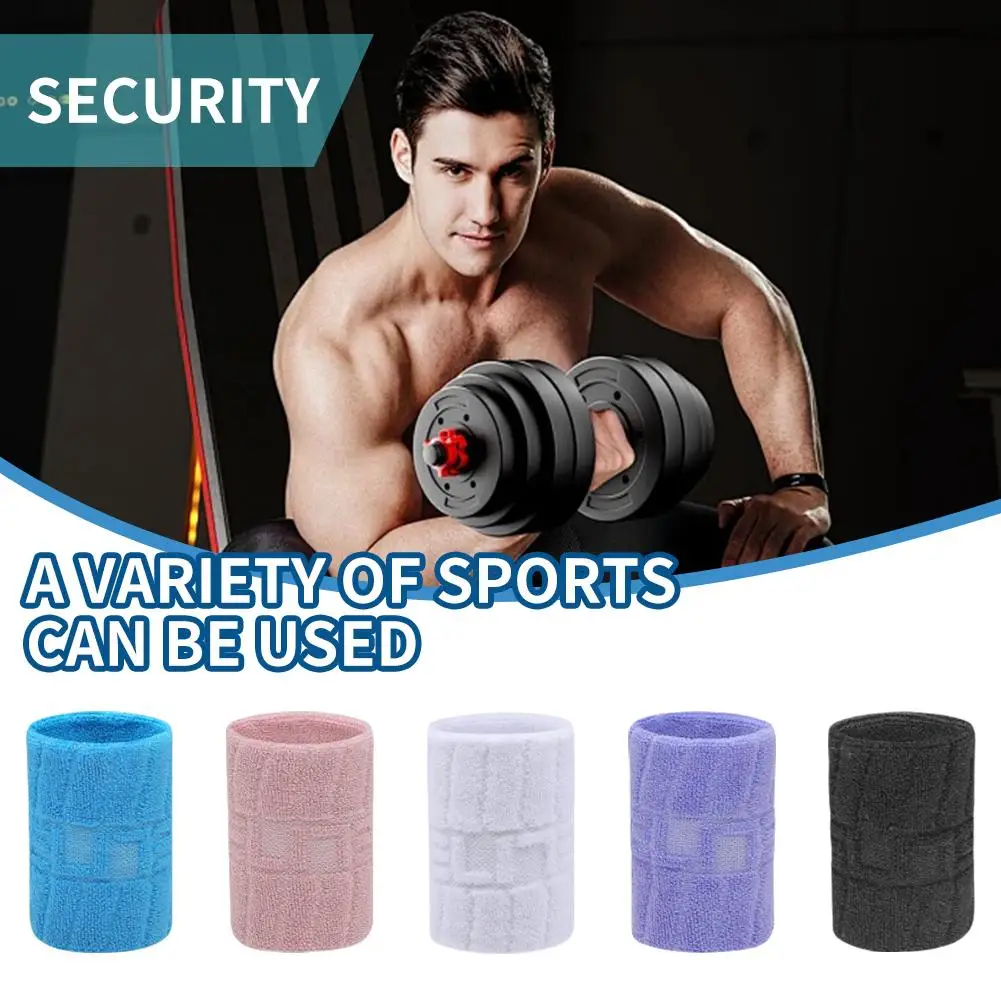 

1PCS Cotton Sweatband Moisture Wicking Athletic Terry Cloth Wristband For Tennis Basketball Running Gym Working Out W7Y3