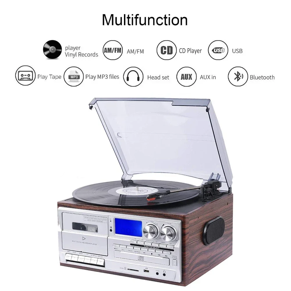 Record Player Tocadiscos Mp3 Usb MUSITREND 9-in-1 Bluetooth Record