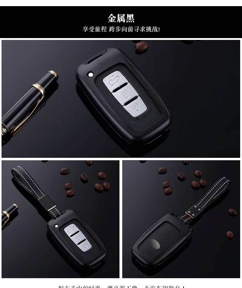 Telecomando in lega di alluminio 3 pulsanti Smart Car Key Case Cover per KIA Sportage Forte per Hyundai Solaris HB20 Veloster SR IX35 - Sf3b3197a8e0a430ab5b7a5325e381d469