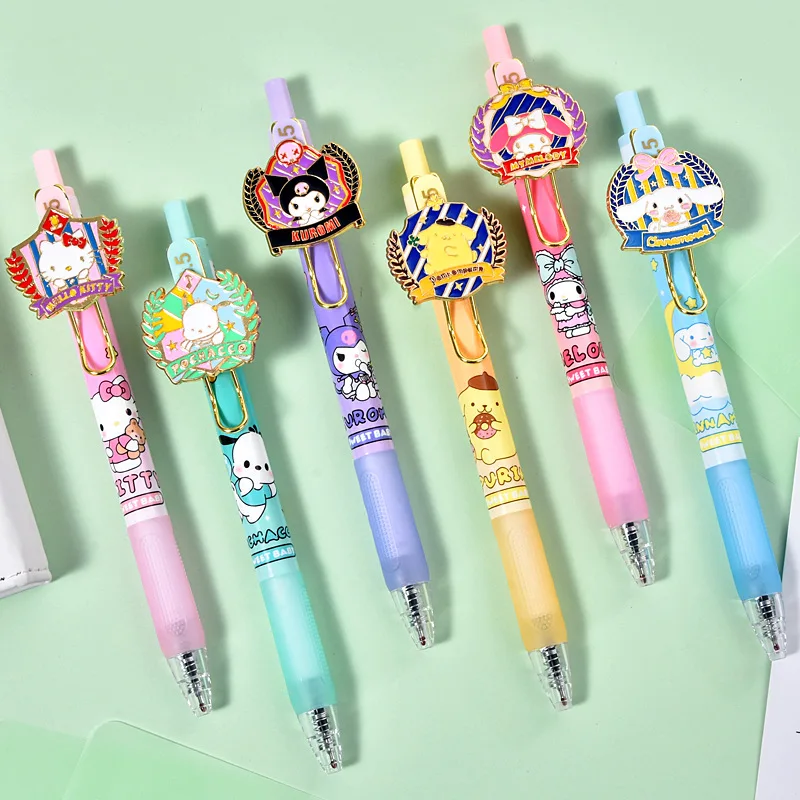 

36pcs Sanrio Cartoon Gel Pen Hellokitty Kuromi Melody Pachacco Office Signature Neutral Pen School Supplies Stationery Wholesale