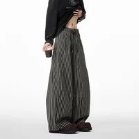 American Retro Striped Casual Pants Men's 2025 College Spring Autumn New Loose Straight Leg Wide Leg Pants