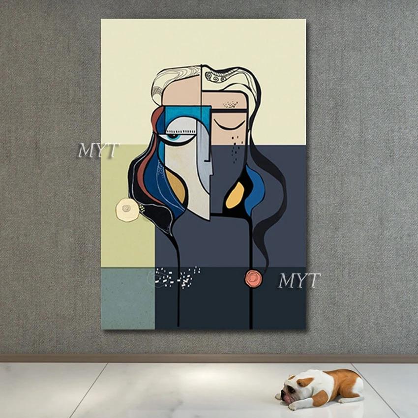 

Large Canvas Abstract Picasso Figures Oil Painting Reproduction Wall Artwork Designer Unframed Picture Restaurant Decoration