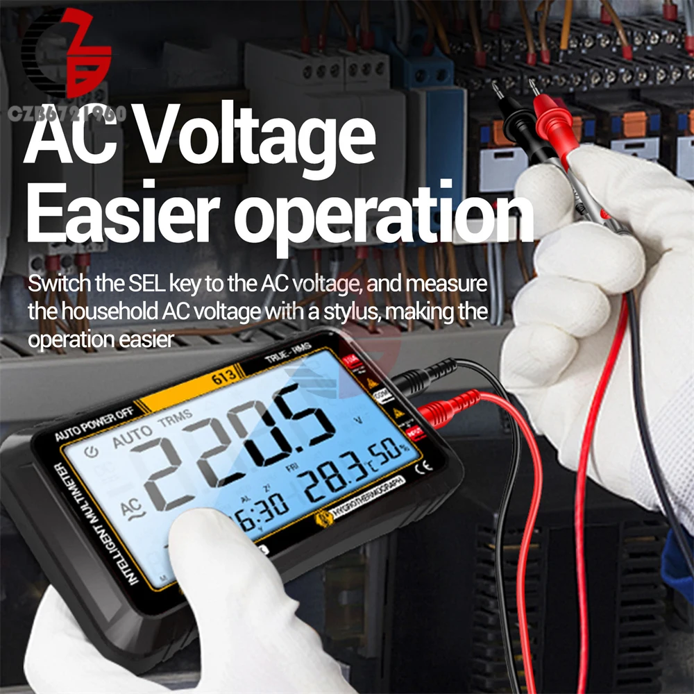 Digital Smart Multimeter Transistor Testers AC/DC True RMS Auto Electrical Capacitance Meter Voltmeter Current Voltage Tester digital multimeter transistor tester