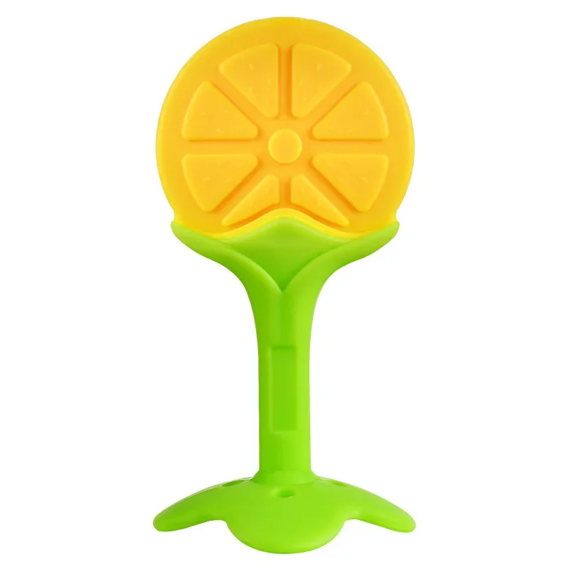 Three dimensional gutta percha silicone infant gutta percha fruit shaped biting neonatal two color molar stick Feeding Teether