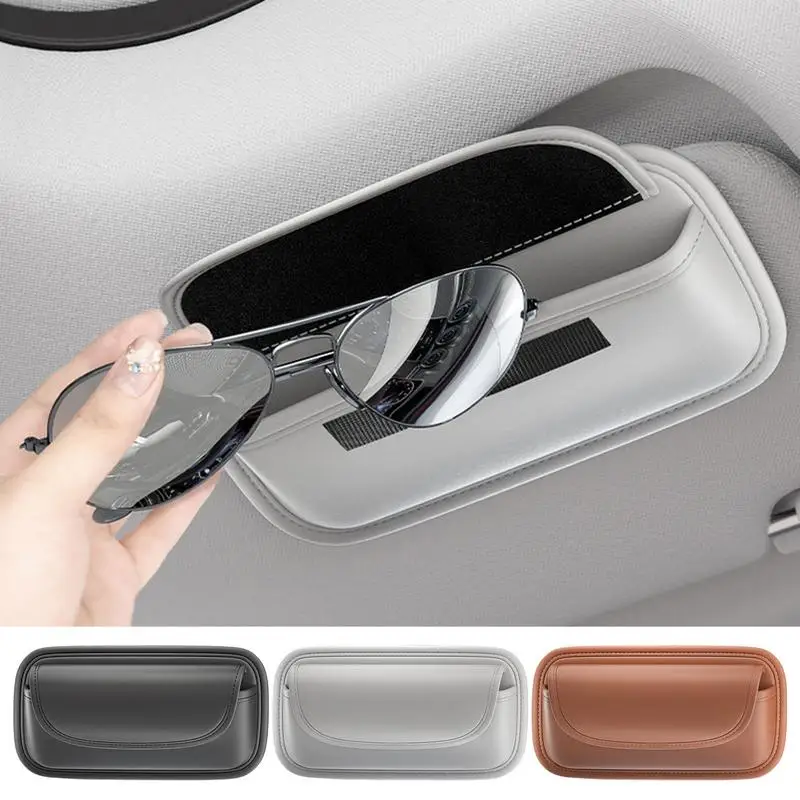 가죽 자동차 인테리어 액세서리 선바이저 선글라스 박스, 자동차 선바이저 안경 보관 정리함, 안경 선글라스 카드 Ke