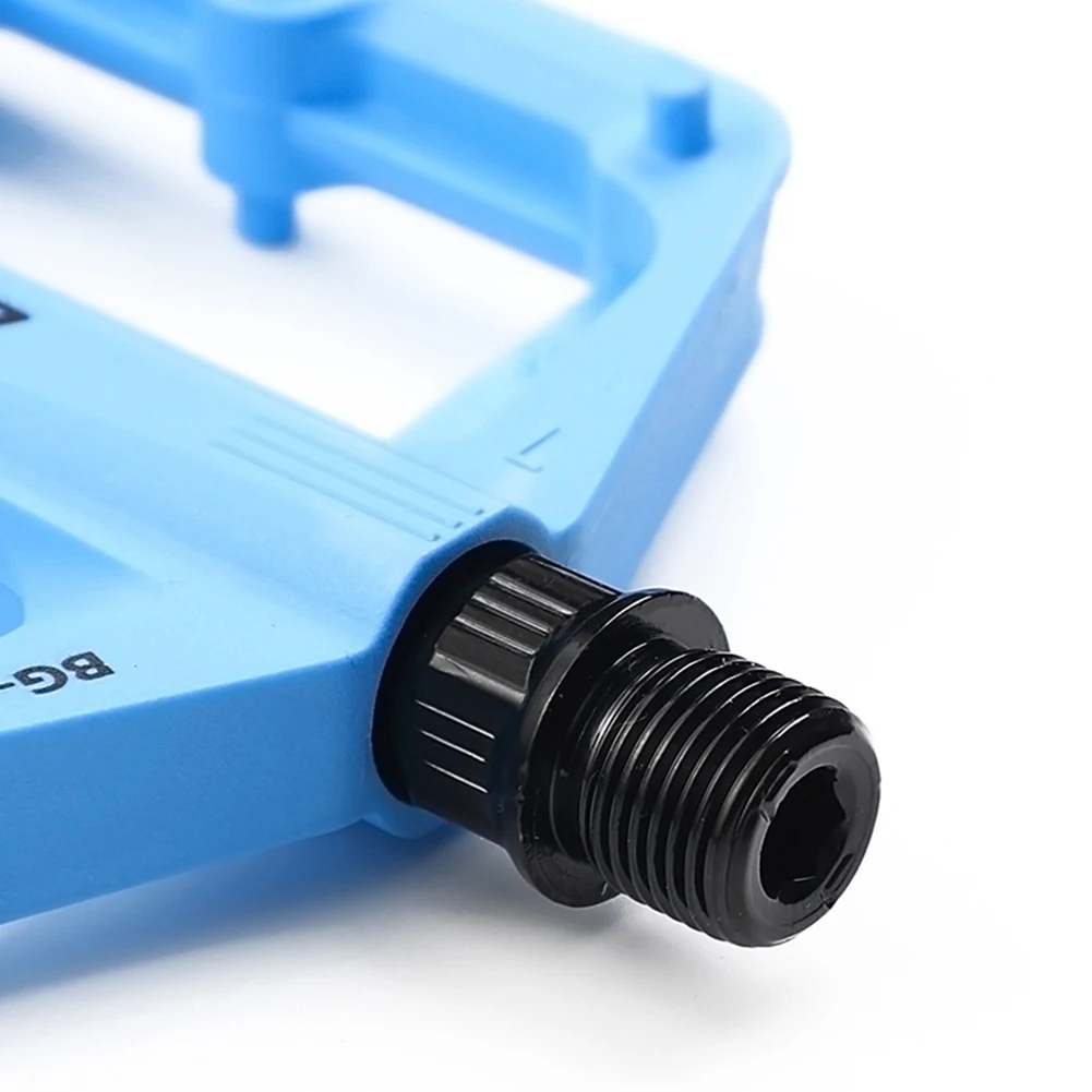 Reflector Bicycle Pedals with Double DU Bearing Nylon Ultralight Bike Pedals Waterproof Cycling Safety Pedals for Night Riding