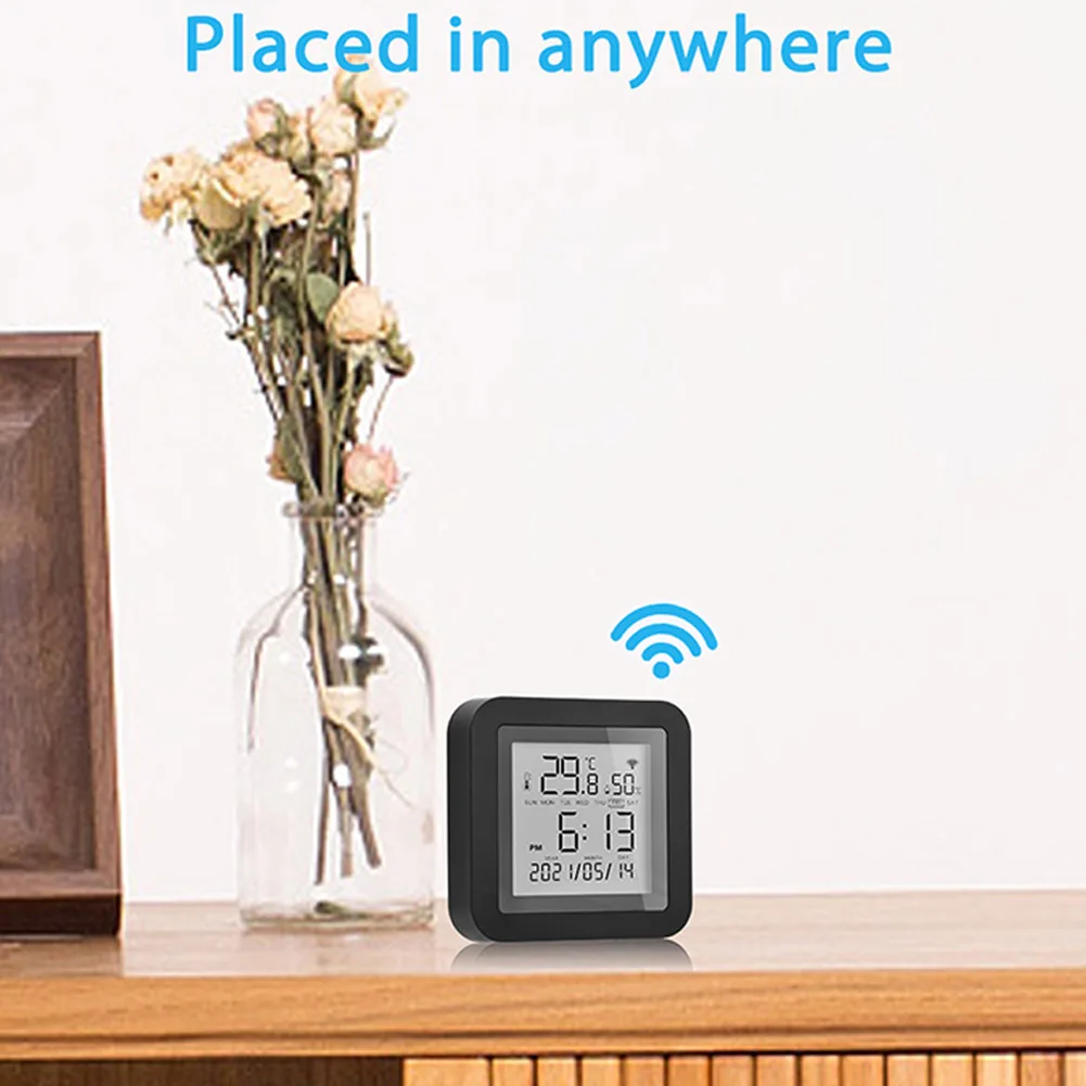 Smart WiFi Indoor Thermometer Hygrometer with Voice Control
