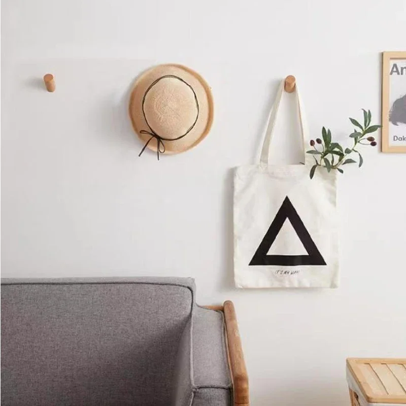 Fashion Creative Wooden Coat Hooks for Wall Wood Pegs Single Coat Rack Hooks for Hanging Clothes Coats Hats Towels 2