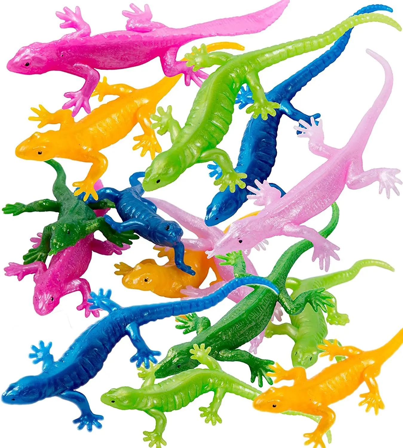10 Pcs Novelty Funny Soft TPR Stretch Lizard Gecko Animal Model Simulation Gecko Halloween Scare Prank Decompress Toys prank toys