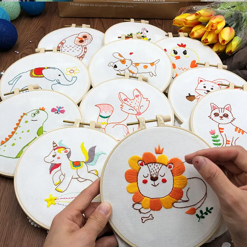 Fournitures de broderie Disney pour enfants, chat de discussion, toile  imprimée, sirène, point de croix, chien, animal, dessin animé, cadeau,  nouveautés, 11ct - AliExpress