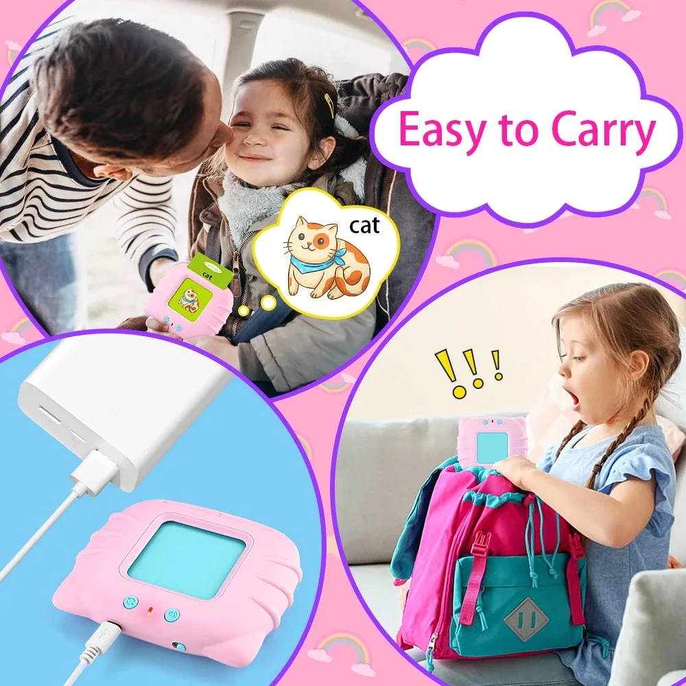Talking Flash Cards Alphabet Pocket Speech Toys Therapy Autism Sensory Toys for Kids Early Educational Toy English Flashcards 4