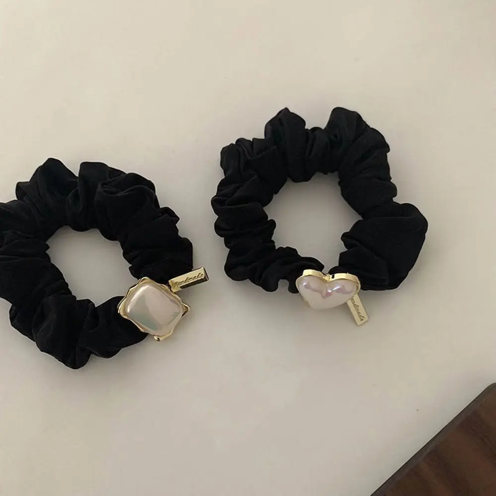 Fashion High Elasticity Styling Tool Pearl Heart Cloth Ponytail Holder Women Hair Scrunchies Korean Style Hair Rope Headwear 2x single starter chainsaw rope reel rotor pulley start pulley garden tool parts for 45 52 5800 45cc 52cc 58cc chainsaw