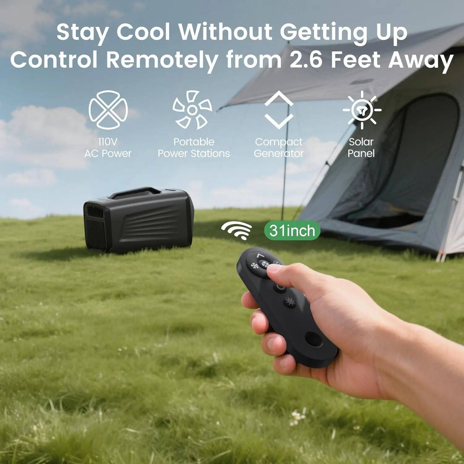 Climatiseur portable BTU pour le refroidissement/chauffage - pour tente, camping, camping-car, maison et voiture - Couvre jusqu'à 150 pieds carrés Ft. Télécommande 4