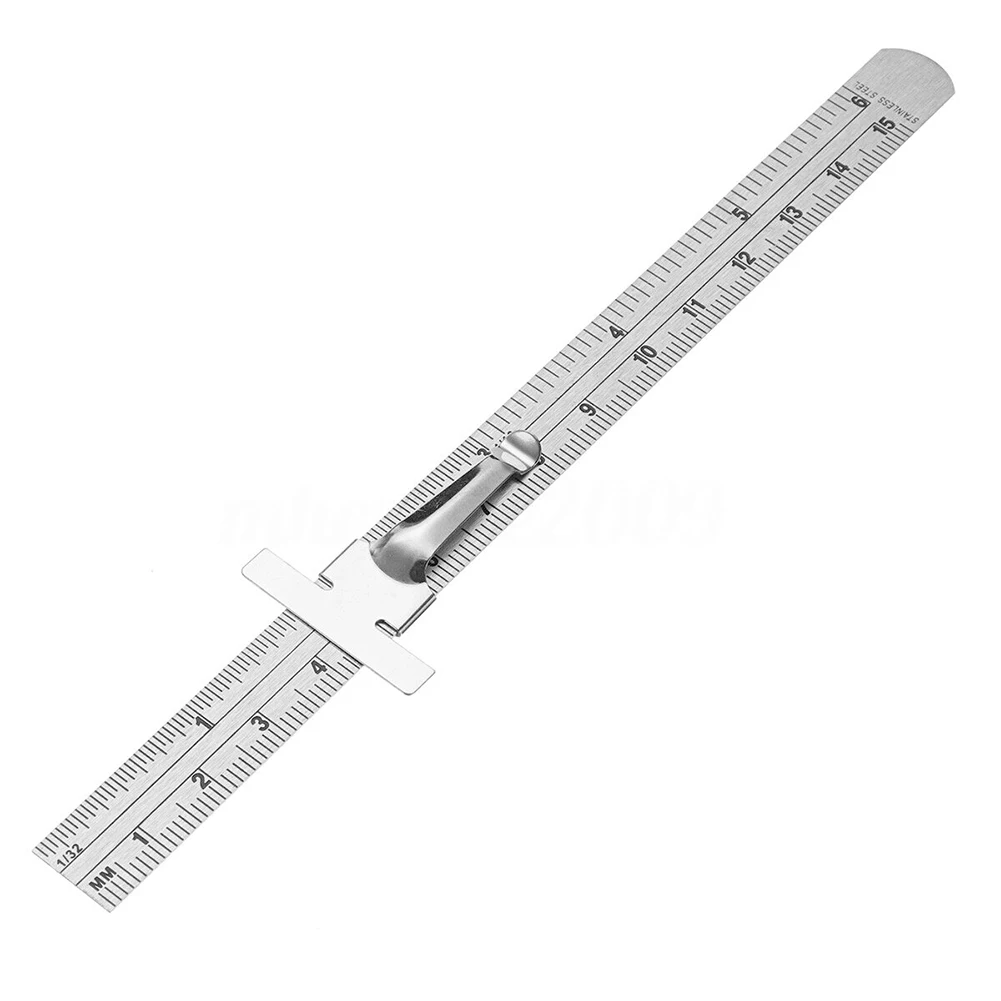 6 Inch With Detachable Clip Sliding Height Length Ruler Marking