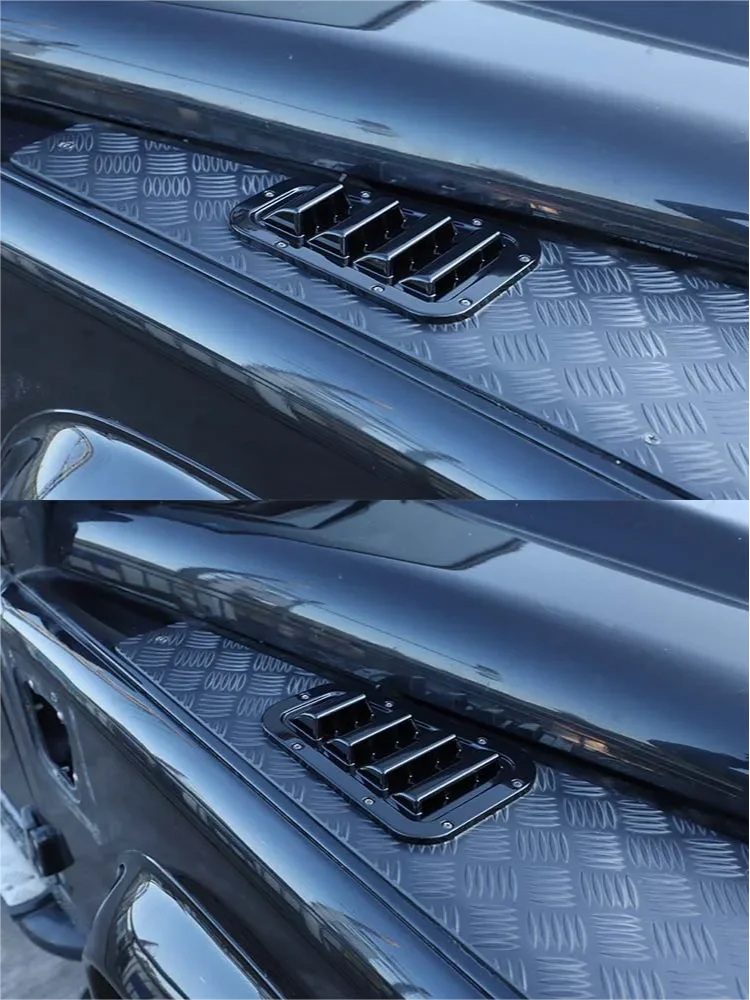 Für Land Rover Defender 2013-19 Frontmotor Motorhaube Lüftungs abdeckung Stahl Luft ansaug schaufel Luft auslass Schneedecke Autozubehör – Detail 2